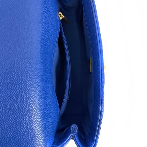 Chanel Mini Chain Around Multi Chain Full Flap Bag Quilted Caviar 22B Blue - Picture 11 of 16